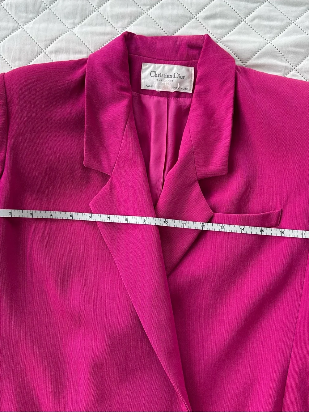 VTG Christian Dior Suit Hot Pink 100% Wool Blazer fuchsia Jacket Women’s M 8-10